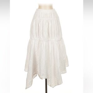 NWT White Tiered Midi Skirt
